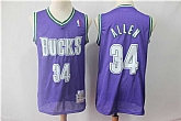 Bucks 34 Ray Allen Purple Hardwood Classics Jersey,baseball caps,new era cap wholesale,wholesale hats